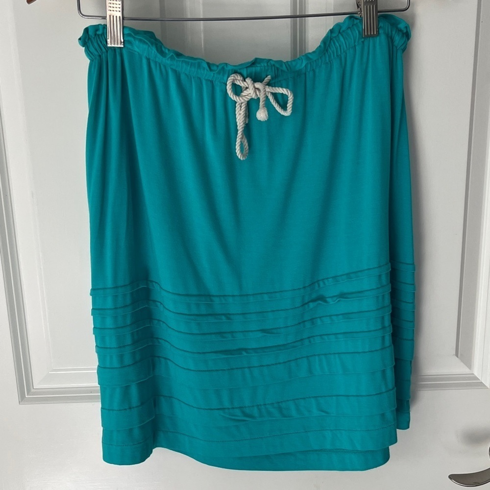 Caslon Turquoise Casual Mini Skirt with rope draw string Sz small